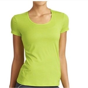 Athleta Shadow Stripe Chi Tee In Lime Green